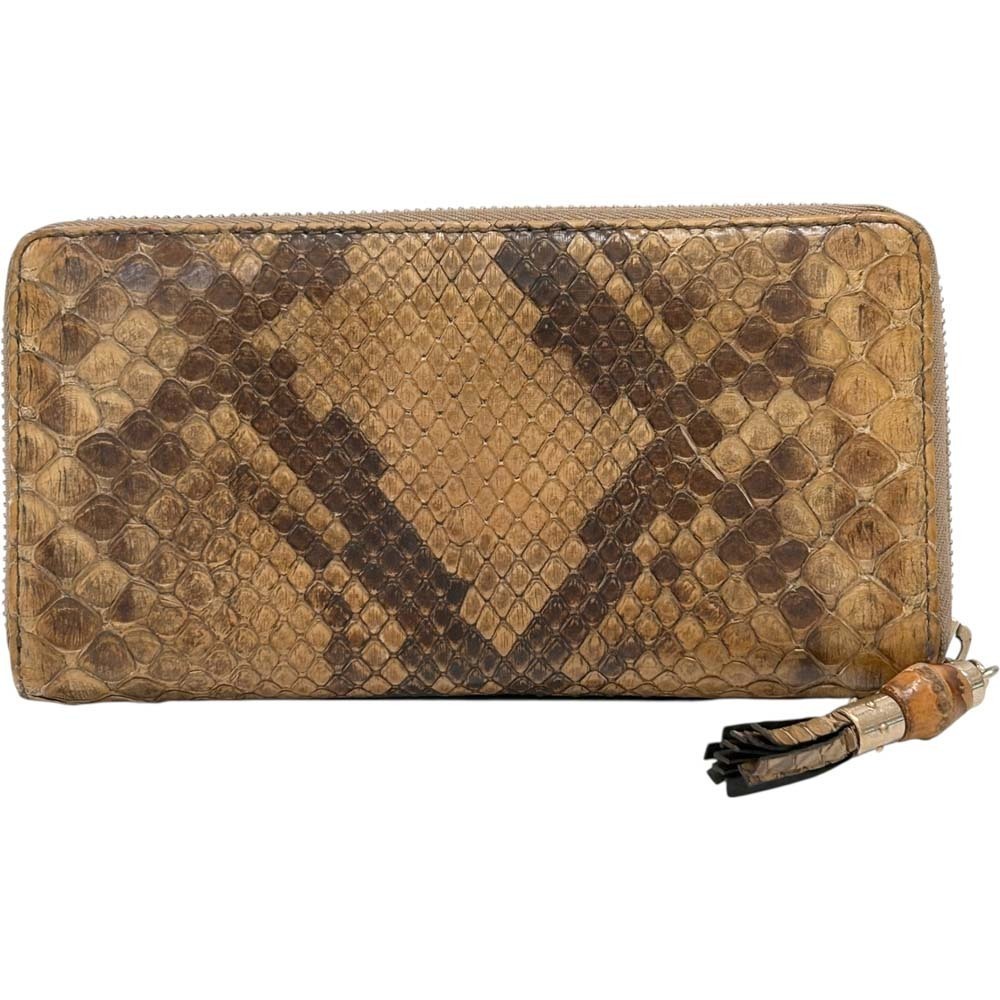 Gucci Python Zip Around Wallet Beige - image 4